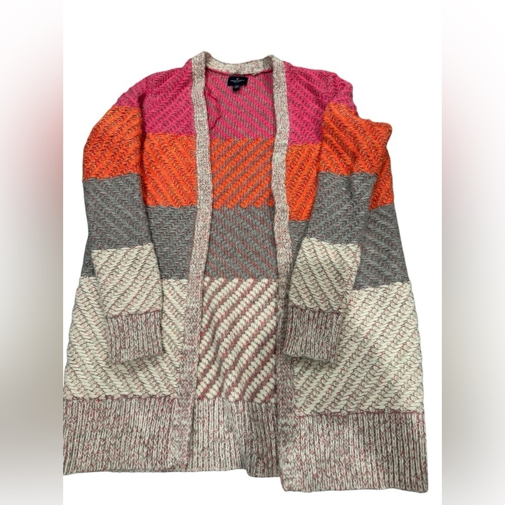American Eagle Outfitters Pink and Orange Knit Cardigan